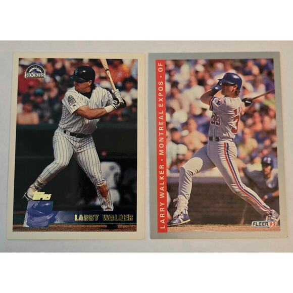 Six Larry Walker MLB Baseball Cards Upper Deck, Donruss, Fleer - Picture 7 of 8